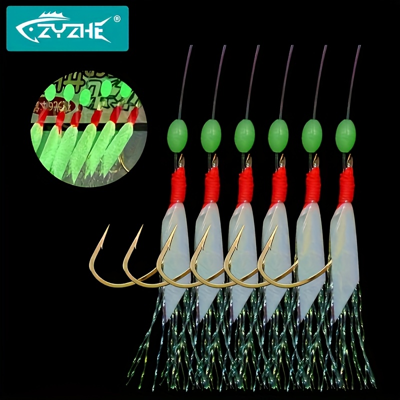 Fishing Hook Assortment - ZYZHE 1/3/5Bags Kail Pancing Sabiki Bercahaya