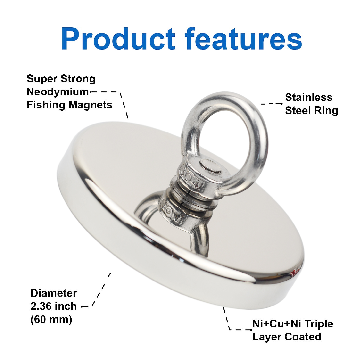 D90 Tarik Maks 350Kg Kait Magn - Fishing Hook Stainless Steel ulasan dan harga