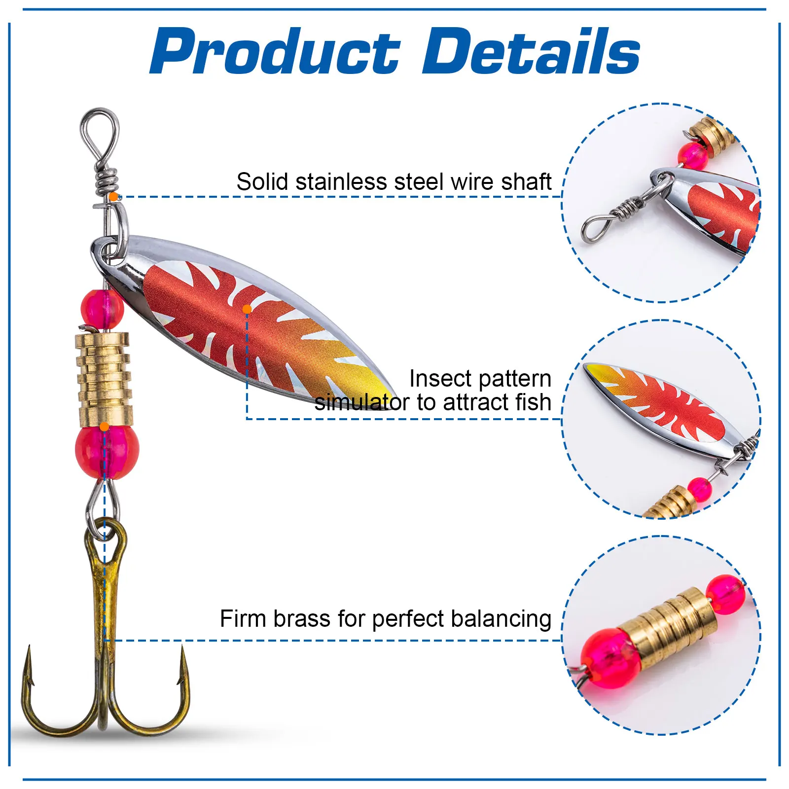Goture 16pcs/box Spinner Spoon - Fishing Hook Size ulasan dan harga