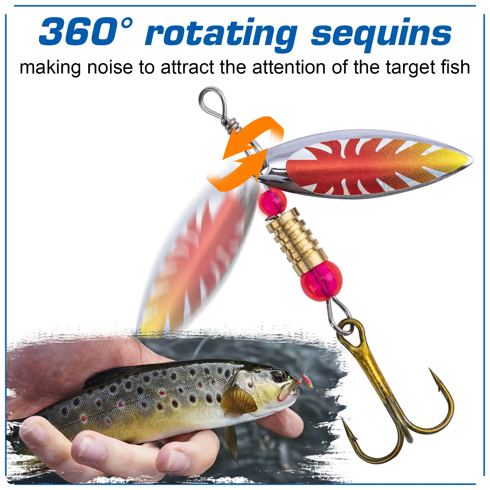 Goture 16pcs/box Spinner Spoon - Fishing Hook Size ulasan dan harga