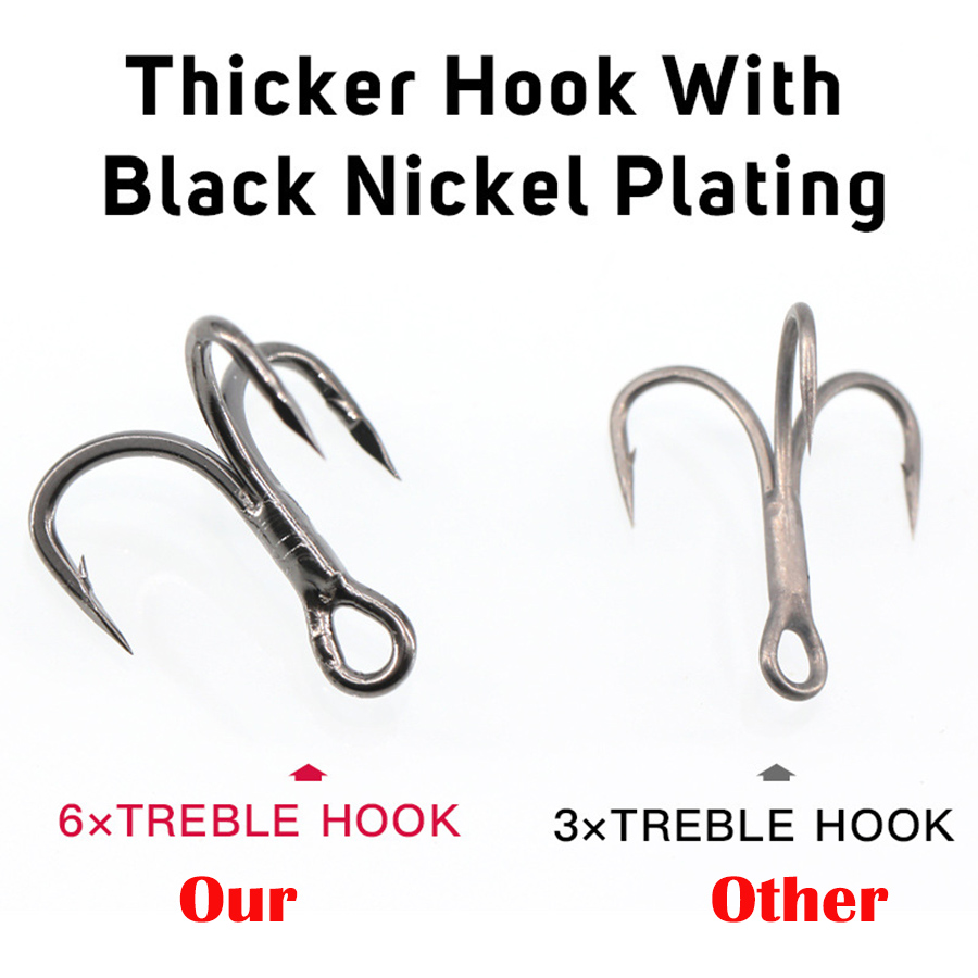 6x kail pancing kuat kait Treb - Fishing Hook Treble ulasan dan harga